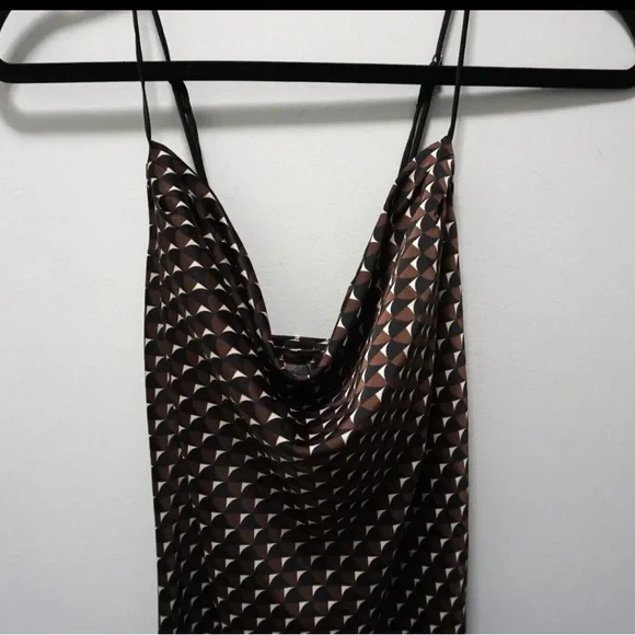 Banana Republic Cowl Neck Satin Slip Valley Printed Midi Dress XS - Picture 3 of 8